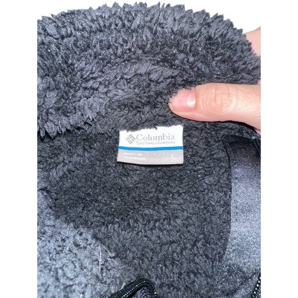 Columbia Womens By The Lake Fuzzy Fleece Jacket Sz L Black Zip - Picture 3 of 5
